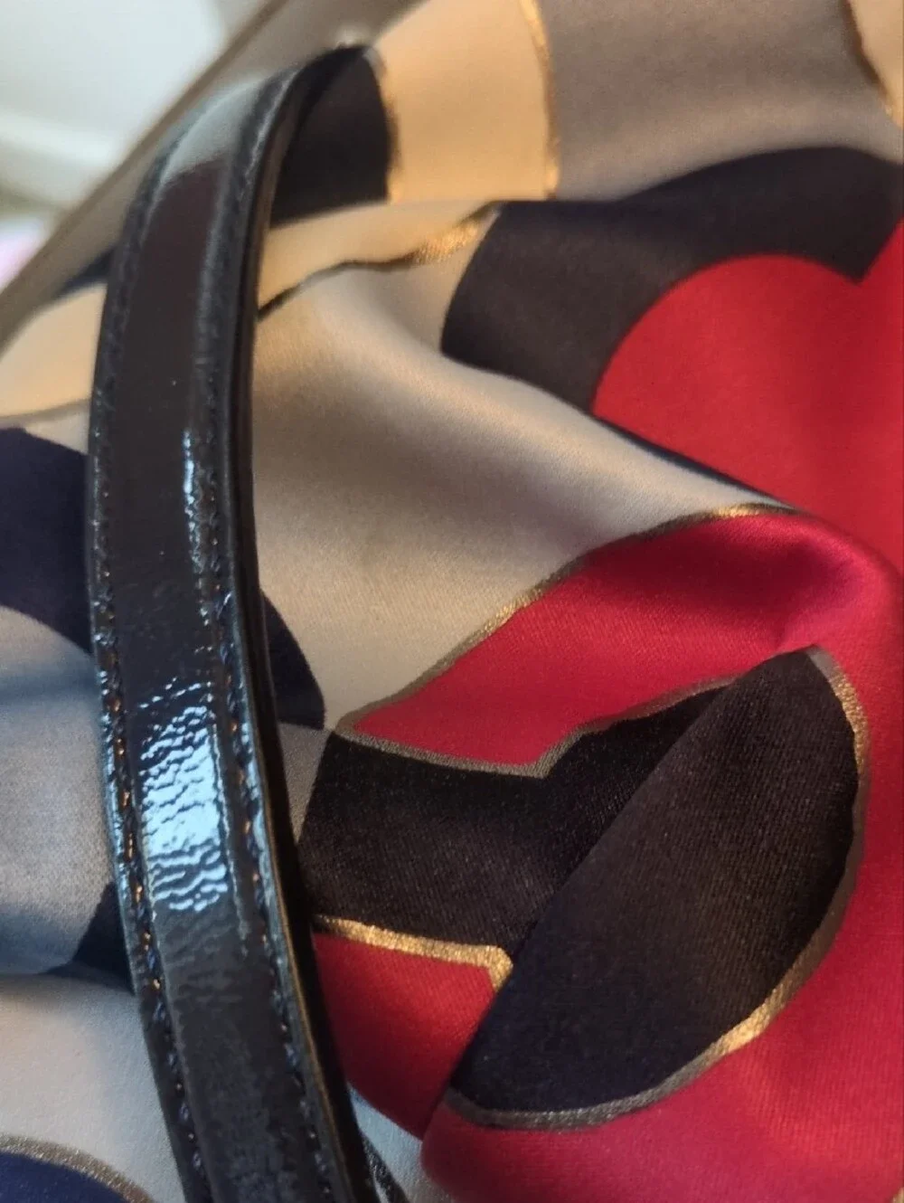 Coach Navy, Red & White Madison Print Satchel